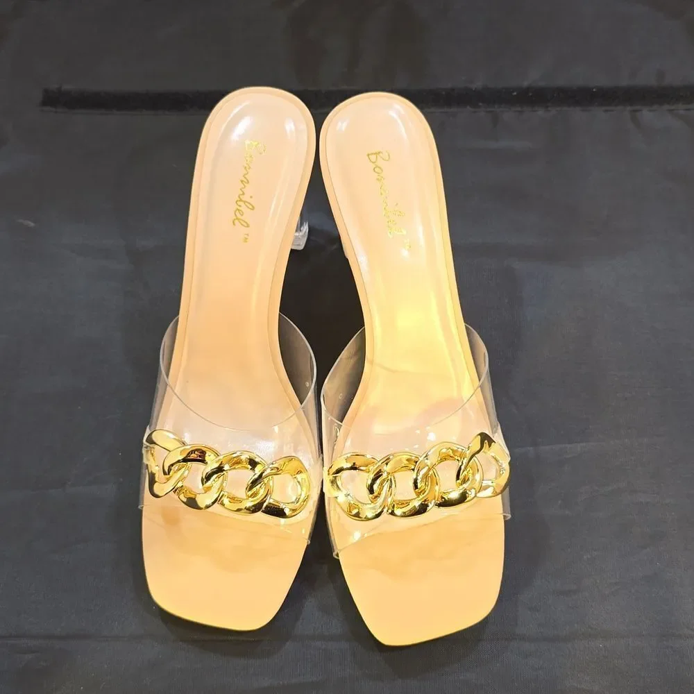 BRAND NEW BONNILEL CLEAR OPEN-TOE WOMEN'S SANDAL - Picture 3 of 16